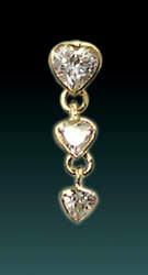 14 Kt Yellow Gold Navel Belly Body Jewelry Curves 14G