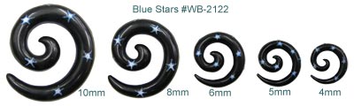 Spiral Ear Shapes Stars Gauges